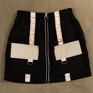 Black Skirt with Reflective Stripes